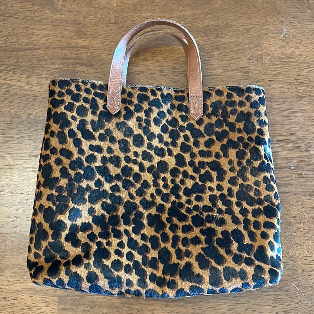 Madewell Zip Top Transport Crossbody Leopard Print